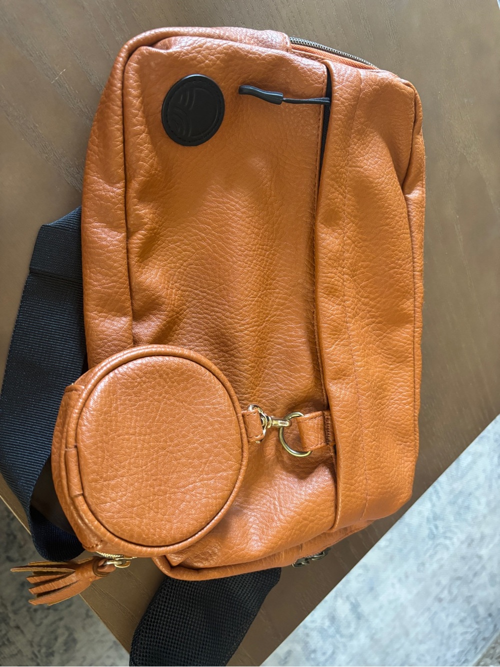 Women’s Tan Crossbody Sling Bag with Coin Pouch